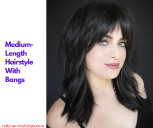 medium-length hairstyle with bangs